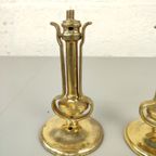 2 Antieke Bronzen Scheepslamp Voetjes thumbnail 4