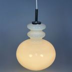 Witte Glazen Hanglamp, Peill En Putzler, Duitsland 1960'S thumbnail 3