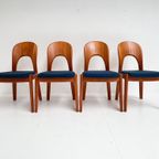 Set Van Vier Niels Koefoed Stoelen Blauw, 1960’S thumbnail 3