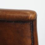 Set Van 6 Comfortabele, Statige Eetkamerstoelen Van Schapenleer thumbnail 12