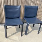 Cassina Vintage Cab Stoel By Mario Bellini In Blauw Leer thumbnail 2