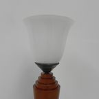 Art Deco Tafellamp, Bureaulamp Met Glazen Kap thumbnail 7