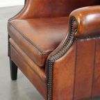 Prachtige, Comfortabele En Luxe Oorfauteuil Gemaakt Van Schapenleer thumbnail 14