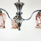 Dutch Design - Gispen Stijl - Hanglamp - Messing - Gemarmerd Glas - Art Deco - 30'S thumbnail 8