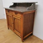 Vintage Frans Dressoir Commode, Ladekast Badkamermeubel Met Marmer Blad 211 thumbnail 8