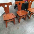 Brutalist Vintage Eiken Stoelen Jaren 60 thumbnail 6