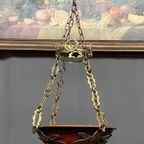 Prachtige Gesigneerde Art Deco Hanglamp "Noverdy France". thumbnail 7