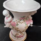 Porselein Franklin Mint Vintage Vaas "cherubs Of Love" Jaren 80 thumbnail 4