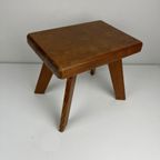 Vintage Krukje Of Bijzettafeltje, Donker Hout Brutalisme thumbnail 7