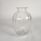 Glasfabriek Leerdam - H-Collectie - Optische Vaas - Verticale Lijnen - Helder Glas - 50'S thumbnail 7
