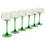 Set Van 6 Vintage Luminarc Vins Moselle Wijnglazen Groen thumbnail 6