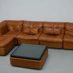 Vintage Cognac Leren Modulaire Hoekbank Van <<<brand>>>, Duitsland 1970 thumbnail 2