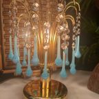 2 Beschikbaar Vintage Opaline Blauwe Tafellampen thumbnail 3