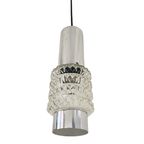 Vintage Hanglamp Chroom Glas Zwart thumbnail 4