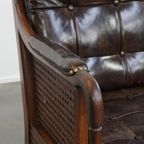 Stijlvolle Vintage Jaren ’70 Design Fauteuil Gemaakt Van Hout, Leer En Webbing thumbnail 12