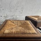 Antique Solid Oak Woven Bench thumbnail 4