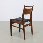 4x Vintage Eetkamerstoel Teak, 1960s Nieuw Bekleed thumbnail 5