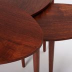 Set Of Three Nesting Tables By Beder Trædrejeri, Denmark 1960s thumbnail 11