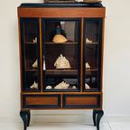 Art Deco Vitrinekast Vintage Antieke Vitrine Kast thumbnail 4