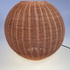 Rotan Bolvormige Vloerlamp / Tafellamp. Duitsland 1980'S thumbnail 3