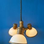 Flexibele Houten Mid Century Steinhauer Hanglamp Met 3 Plexiglass Kappen thumbnail 5