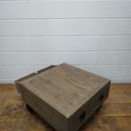 Industriële Verrijdbare Salontafel Of Planten-Koffietafel Met 4 Lades thumbnail 2
