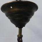 Art Deco Hanglamp Met Gemarmerde Glazen Kap thumbnail 16