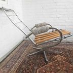 Vintage Draai Relax Fauteuil Buizenframe (+ Liggende Stand) Luie Stoel Vintage Aluminium Frame thumbnail 10