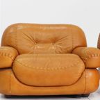 Sapporo Italiaanse Cognac Leren Loungestoelen Voor Mobil Girgi Uit De Jaren 70, Set Van 2 thumbnail 10