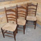 Oud Eiken Knopstoelen 3 Stuks thumbnail 2