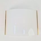 Regency Panzeri Tecla Wandlamp Messing Opaline Glas ’80 Goud thumbnail 12