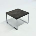 Vintage Salontafel Peter Draenert, Leisteen + Chrome, Grijs + Zilver- 2 Stuks thumbnail 14