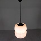 Vintage Hanglamp Met Opaline Glazen Bol, Jaren 60 thumbnail 7