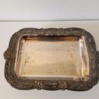 Antieke Serveerschaal Zilverkleurige Schaal Bord thumbnail 8