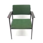 Groene Vintage Fauteuil Met Metalen Frame Gemaakt In De Jaren '60 thumbnail 8