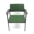 Groene Vintage Fauteuil Met Metalen Frame Gemaakt In De Jaren '60 thumbnail 8