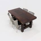 Artisan Handcarved Solid Tropical Wooden Dining Table 1920S thumbnail 16