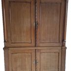 Prachtig Antiek Eiken Kabinet, 4 Deurs Kast, 221 Cm Hoog En 150 Breed thumbnail 2