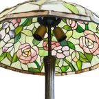 Vintage Mid-century Xl Tiffany Tafellamp Jaren 60 Bloemen thumbnail 3