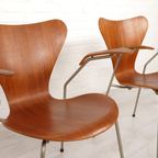 2 Vintage Vlinderstoelen Van Arne Jacobsen Voor Fritz Hansen Model 3207 Teak thumbnail 9