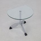 Postmoderne Bijzettafel Metaal & Glas, 1980s thumbnail 6