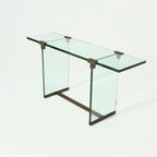 Peter Ghyczy Console Table Model T30 In Glass And Brass 1970S thumbnail 3