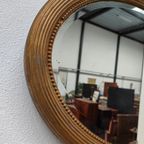 Vintage Goudkleurige Hollywood Regency Barok Rococo Spiegel Schouwspiegel Ovaal. thumbnail 4