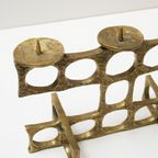 Brutalist Bronzen Kandelaar Van Heinz Goll, Oostenrijk Jaren 60 thumbnail 11