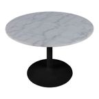 Carrara Eetkamertafel - Ø110 Cm - Marmer - Zwarte Poot thumbnail 8