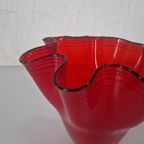 Vintage Zakdoek Ruby Glazen Vaas Design. thumbnail 7