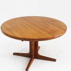 Vintage Deense Ronde Uitschuifbare Eettafel Tafel Massief Teak thumbnail 2