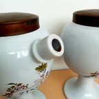 Set 2 Oude Apotheker Potten Met Koper Deksels thumbnail 3