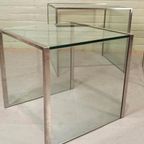 Vintage Glas En Chrome Mimiset Nesting Tables thumbnail 15