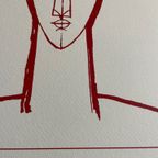A. Modigliani (1884-1920), Tetes (red), Printed In Italy thumbnail 10
